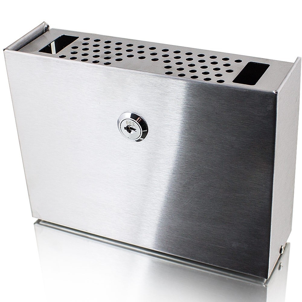 Nástěnný popelník Popelník z nerezové oceli inox na klíč BITUXX 20cm MS13197